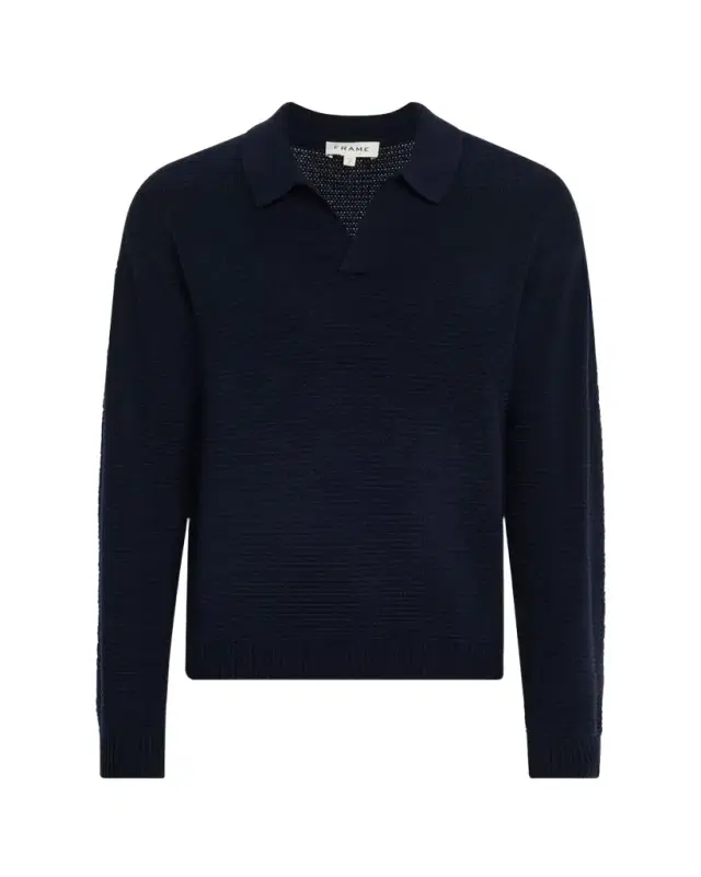 Men's Knit Wool and Cashmere Johnny Collar Sweater