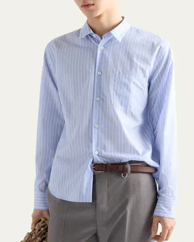 Prada Men's Riga Cotton Stripe Sport Shirt | Thumbnail 3