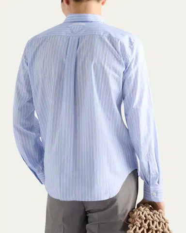 Prada Men's Riga Cotton Stripe Sport Shirt | Thumbnail 4