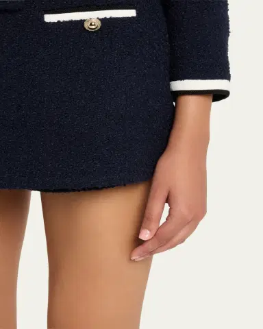 Self-Portrait Belted Boucle Skort | Thumbnail 5