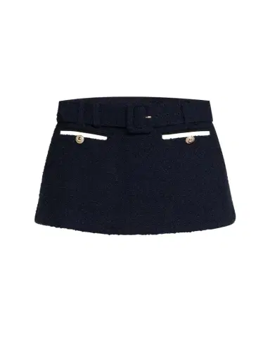 Self-Portrait Belted Boucle Skort | Thumbnail 1