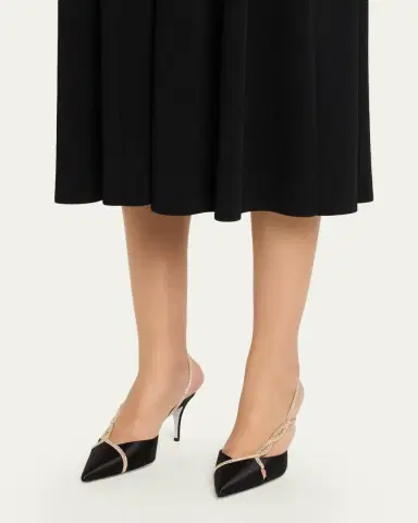 René Caovilla 80mm Embellished Braided Satin Pumps | Thumbnail 2