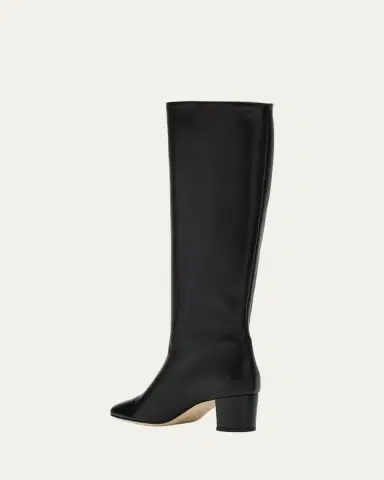 Manolo Blahnik Myra Leather Kitten Heel Boots | Thumbnail 2