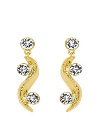 Oscar de la Renta Crystal Wave Drop Earrings | Thumbnail 3