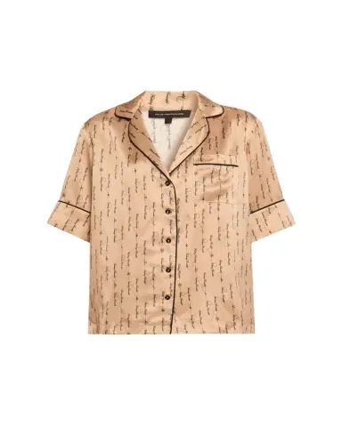 Kiki De Montparnasse Script-Print Silk Lounge Top | Thumbnail 1 Kiki De Montparnasse Script-Print Silk Lounge Top | Thumbnail 1