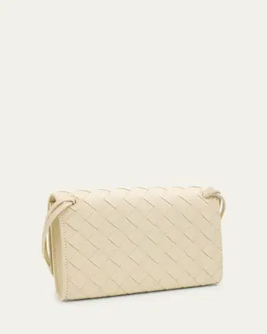 Bottega Veneta Andiamo Leather Pouch Bag with Enamel Daisy Flower | Thumbnail 3