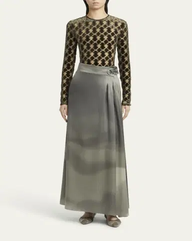 Giorgio Armani Ombre Silk Maxi Wrap Skirt | Thumbnail 2 Giorgio Armani Ombre Silk Maxi Wrap Skirt | Thumbnail 2