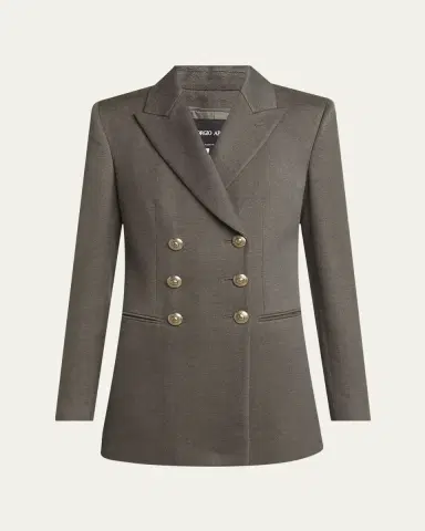 Giorgio Armani Silk Cotton Double-Breasted Blazer | Thumbnail 5 Giorgio Armani Silk Cotton Double-Breasted Blazer | Thumbnail 5