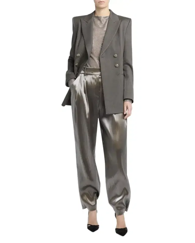 Giorgio Armani Silk Cotton Double-Breasted Blazer