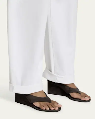 Alaïa Suede Wedge Thong Sandals | Thumbnail 2