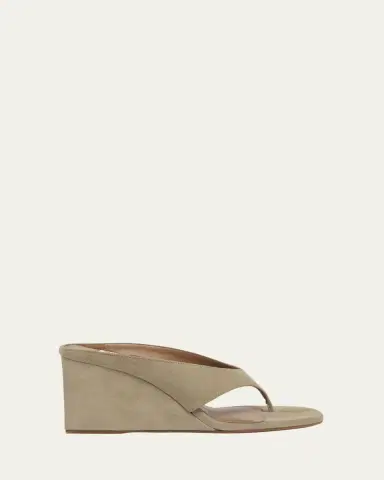 Alaïa Suede Wedge Thong Sandals | Thumbnail 11