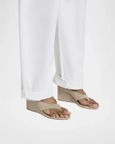 Alaïa Suede Wedge Thong Sandals | Thumbnail 6