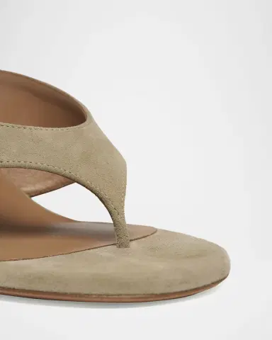 Alaïa Suede Wedge Thong Sandals | Thumbnail 9