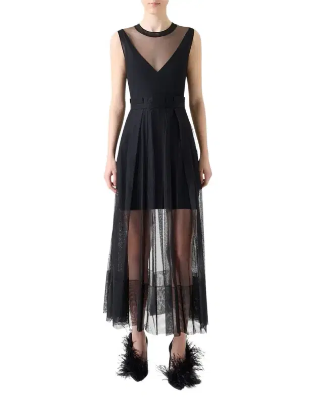 Techno Tulle Fit-&-Flare Gown