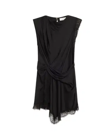 A.L.C. Dion Draped Lace-Trim Satin Mini Dress | Thumbnail 1