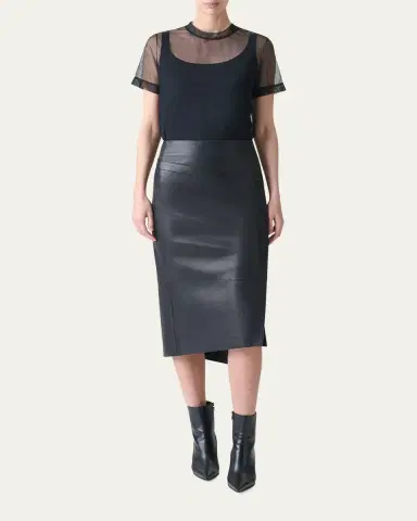 Akris Asymmetric Trapezoid Nappa Leather Midi Skirt | Thumbnail 2 Akris Asymmetric Trapezoid Nappa Leather Midi Skirt | Thumbnail 2