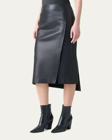 Akris Asymmetric Trapezoid Nappa Leather Midi Skirt | Thumbnail 4 Akris Asymmetric Trapezoid Nappa Leather Midi Skirt | Thumbnail 4