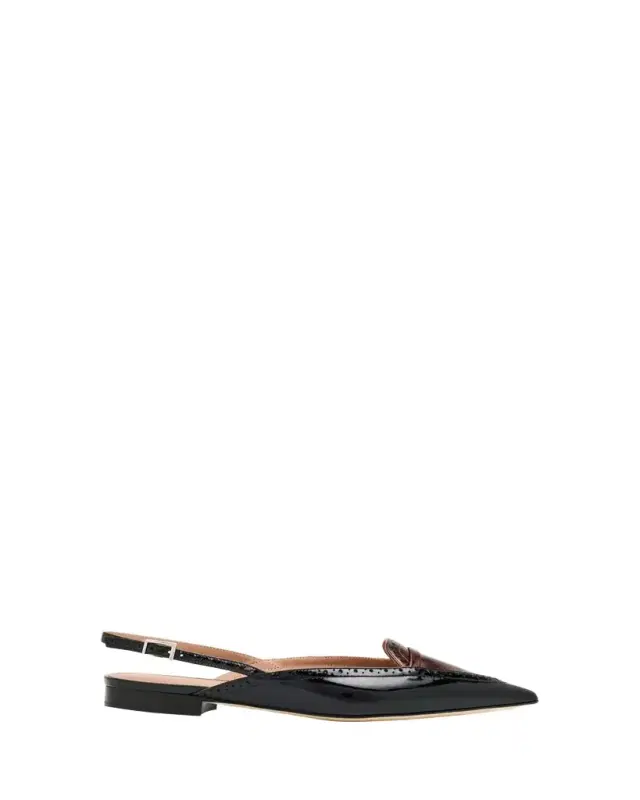 Malone Souliers Laurie Pointed-Toe Slingback Ballerina Flats