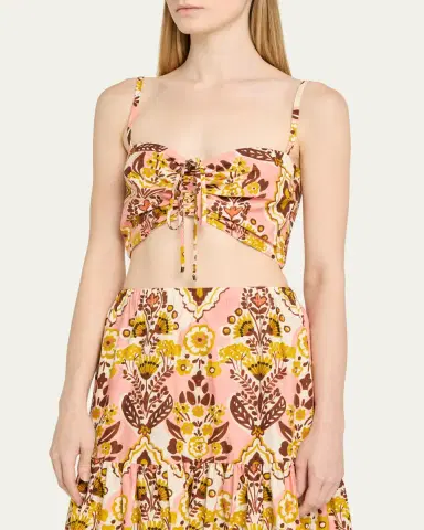 Cara Cara Maidstone Ruched Sweetheart Crop Top | Thumbnail 4 Cara Cara Maidstone Ruched Sweetheart Crop Top | Thumbnail 4