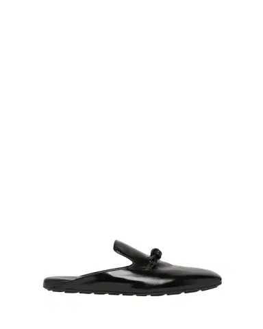 Bottega Veneta Men's Roma Shiny Leather Knot Mules | Thumbnail 1