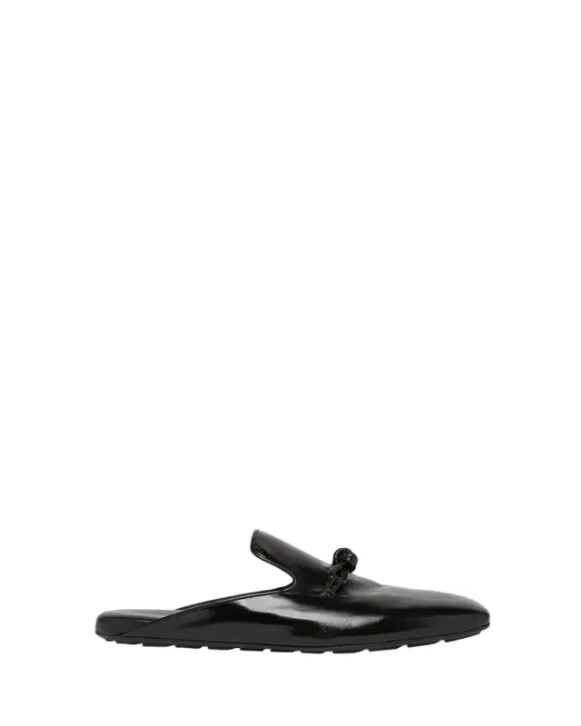 Bottega Veneta Men's Roma Shiny Leather Knot Mules