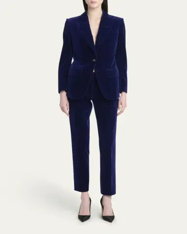TOM FORD Velvet Slim-Leg Ankle Cigarette Trousers | Thumbnail 2 TOM FORD Velvet Slim-Leg Ankle Cigarette Trousers | Thumbnail 2