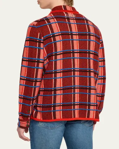 Guest In Residence Men's Windowpane Cashmere Work Shirt | Thumbnail 11