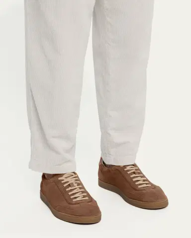 Brunello Cucinelli Men's Suede T-Toe Low-Top Sneakers | Thumbnail 2 Brunello Cucinelli Men's Suede T-Toe Low-Top Sneakers | Thumbnail 2