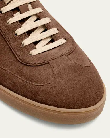 Brunello Cucinelli Men's Suede T-Toe Low-Top Sneakers | Thumbnail 5 Brunello Cucinelli Men's Suede T-Toe Low-Top Sneakers | Thumbnail 5
