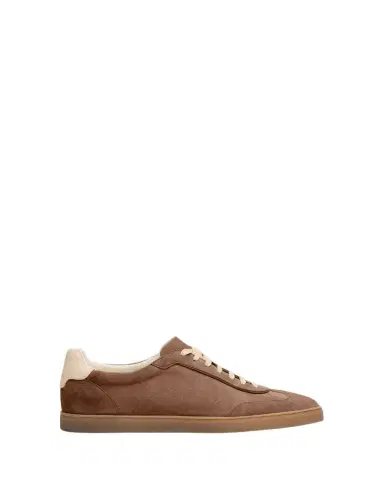 Brunello Cucinelli Men's Suede T-Toe Low-Top Sneakers | Thumbnail 1 Brunello Cucinelli Men's Suede T-Toe Low-Top Sneakers | Thumbnail 1