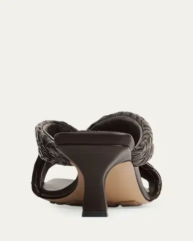 Bottega Veneta Riva Micro Woven Nappa Leather Kitten-Heel Sandals | Thumbnail 4