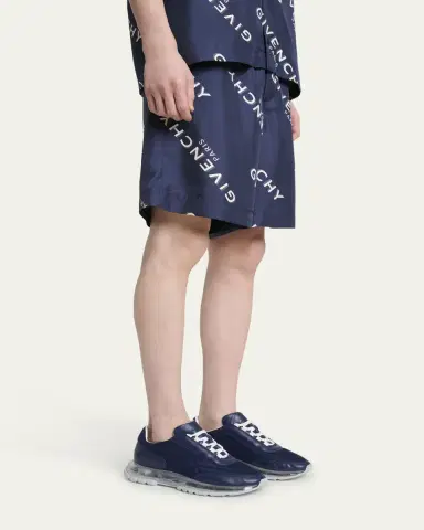 Givenchy Men's Clear-Sole Nylon and Leather Sneakers | Thumbnail 2 Givenchy Men's Clear-Sole Nylon and Leather Sneakers | Thumbnail 2