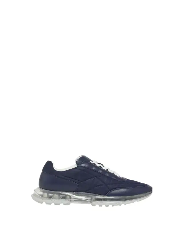 Men's Clear-Sole Nylon and Leather Sneakers