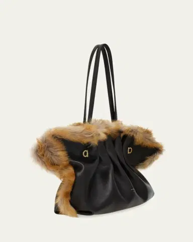 Ferragamo Pinch Soft Shearling-Trim Leather Shoulder Bag | Thumbnail 6 Ferragamo Pinch Soft Shearling-Trim Leather Shoulder Bag | Thumbnail 6