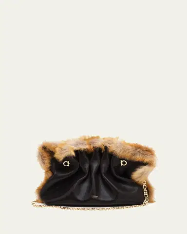 Ferragamo Pinch Soft Shearling-Trim Leather Shoulder Bag | Thumbnail 7 Ferragamo Pinch Soft Shearling-Trim Leather Shoulder Bag | Thumbnail 7