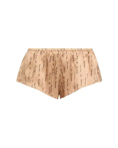 Kiki de Montparnasse Script-Print Silk Lounge Tap Shorts | Thumbnail 1