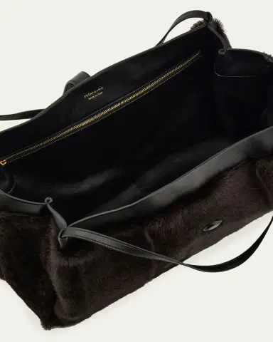 Ferragamo Large Mink-Effect Fur & Leather Tote Bag | Thumbnail 4 Ferragamo Large Mink-Effect Fur & Leather Tote Bag | Thumbnail 4