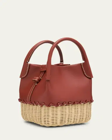 Loro Piana Bale Micro Round Leather & Rattan Bucket Bag | Thumbnail 3 Loro Piana Bale Micro Round Leather & Rattan Bucket Bag | Thumbnail 3