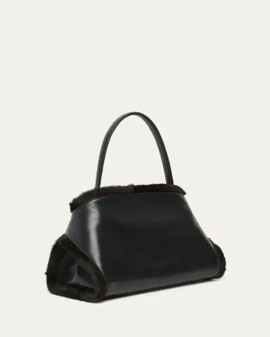 Ferragamo Hug Leather & Shearling Shoulder Bag | Thumbnail 3
