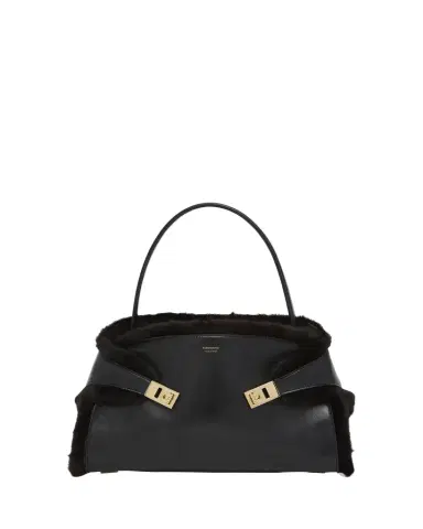 Ferragamo Hug Leather & Shearling Shoulder Bag | Thumbnail 1
