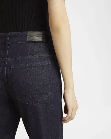 Giorgio Armani Cotton-Cashmere Denim Straight-Leg Trousers | Thumbnail 4 Giorgio Armani Cotton-Cashmere Denim Straight-Leg Trousers | Thumbnail 4