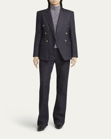 Giorgio Armani Cotton-Cashmere Denim Straight-Leg Trousers | Thumbnail 6 Giorgio Armani Cotton-Cashmere Denim Straight-Leg Trousers | Thumbnail 6