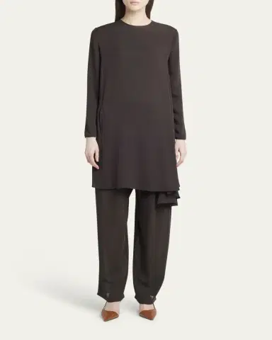 Giorgio Armani Silk Georgette Draped Tunic Dress | Thumbnail 3 Giorgio Armani Silk Georgette Draped Tunic Dress | Thumbnail 3