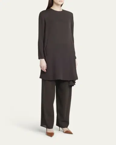 Giorgio Armani Silk Georgette Draped Tunic Dress | Thumbnail 5 Giorgio Armani Silk Georgette Draped Tunic Dress | Thumbnail 5