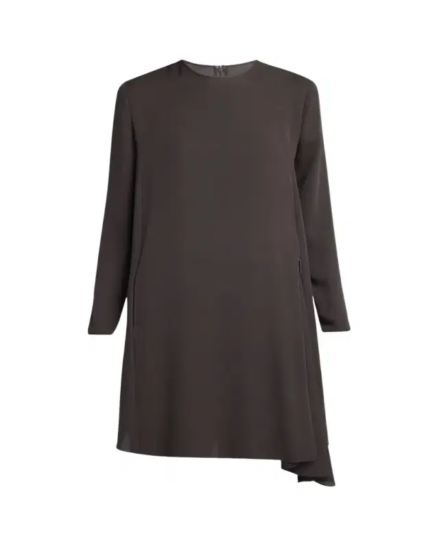 Silk Georgette Draped Tunic Dress