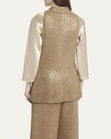 Giorgio Armani Sequined Houndstooth Single-Breasted Vest | Thumbnail 3 Giorgio Armani Sequined Houndstooth Single-Breasted Vest | Thumbnail 3