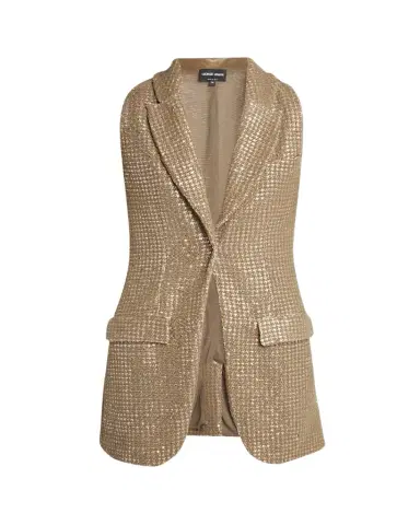 Giorgio Armani Sequined Houndstooth Single-Breasted Vest | Thumbnail 1 Giorgio Armani Sequined Houndstooth Single-Breasted Vest | Thumbnail 1