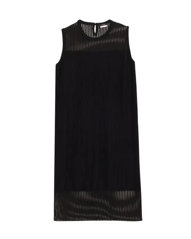 Akris Sheer Striped Knit Sleeveless Dress