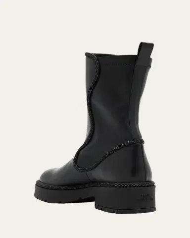 René Caovilla 50mm Strass Leather Combat Boots | Thumbnail 4 René Caovilla 50mm Strass Leather Combat Boots | Thumbnail 4