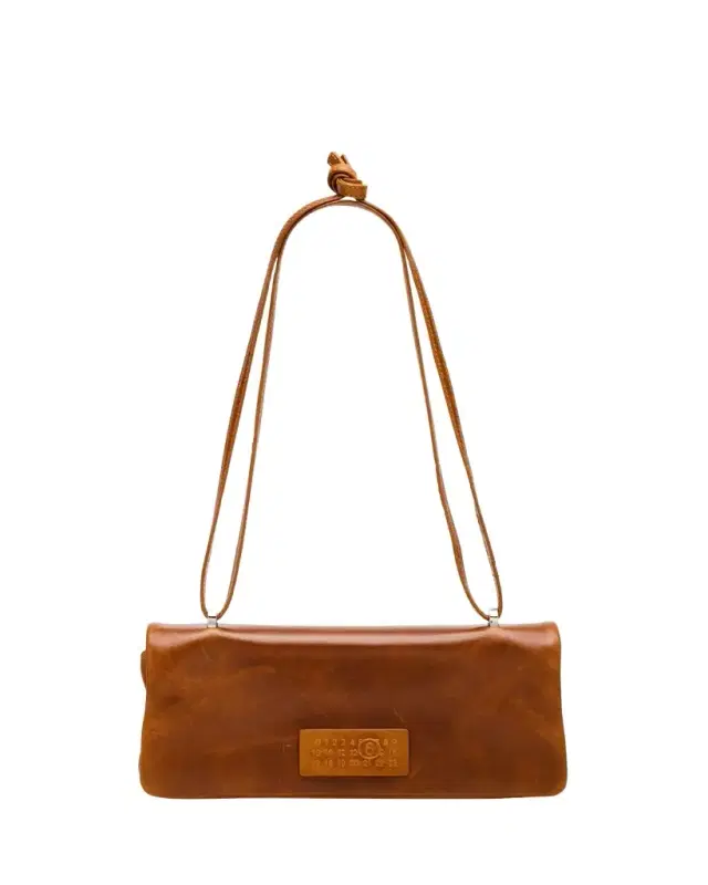 Numeric Flap Leather Shoulder Bag